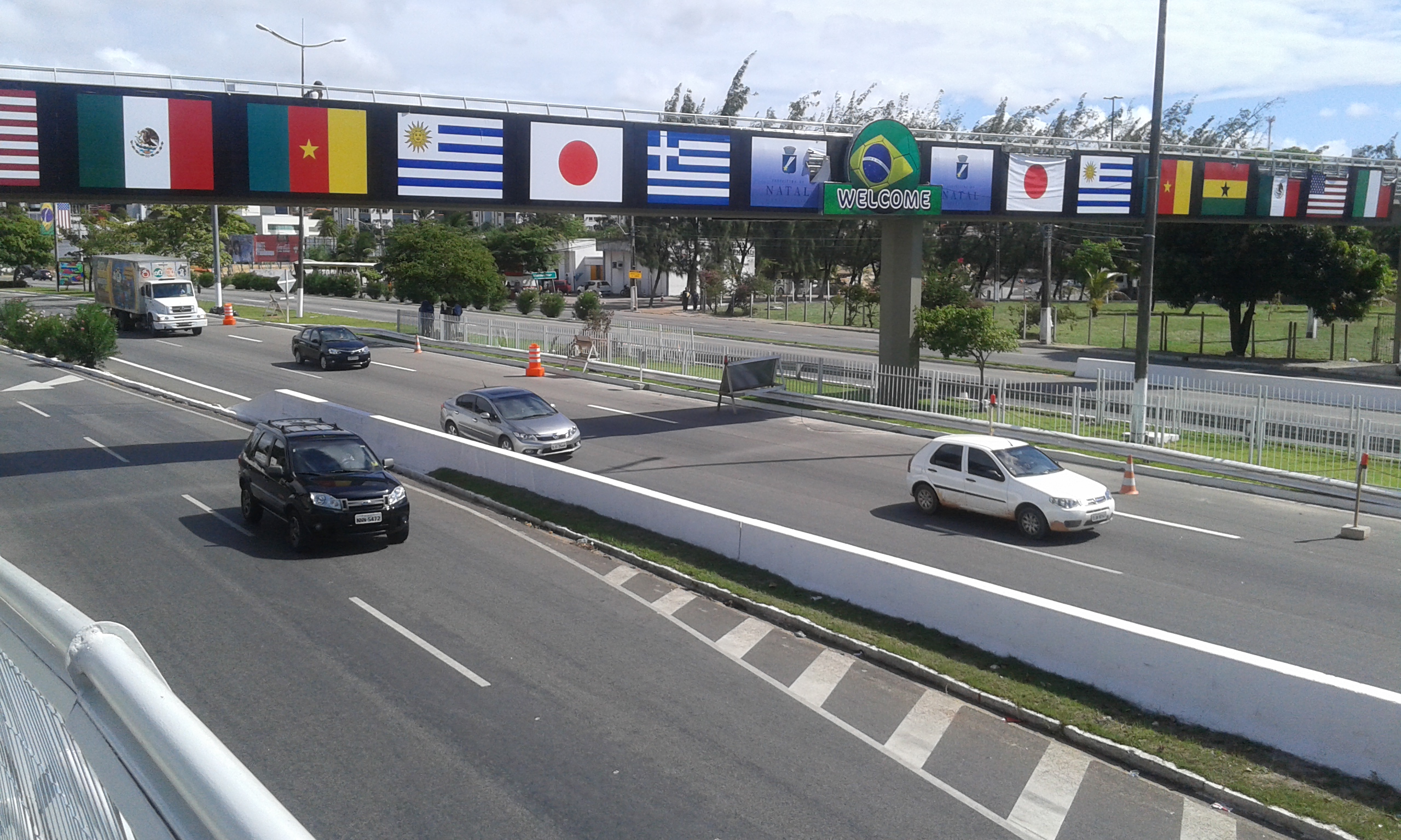 La route BR-101, la porte d'entrée pour la ville Natal et l'Aréna des Dunas. (Photo crédit par Fabio Santana)